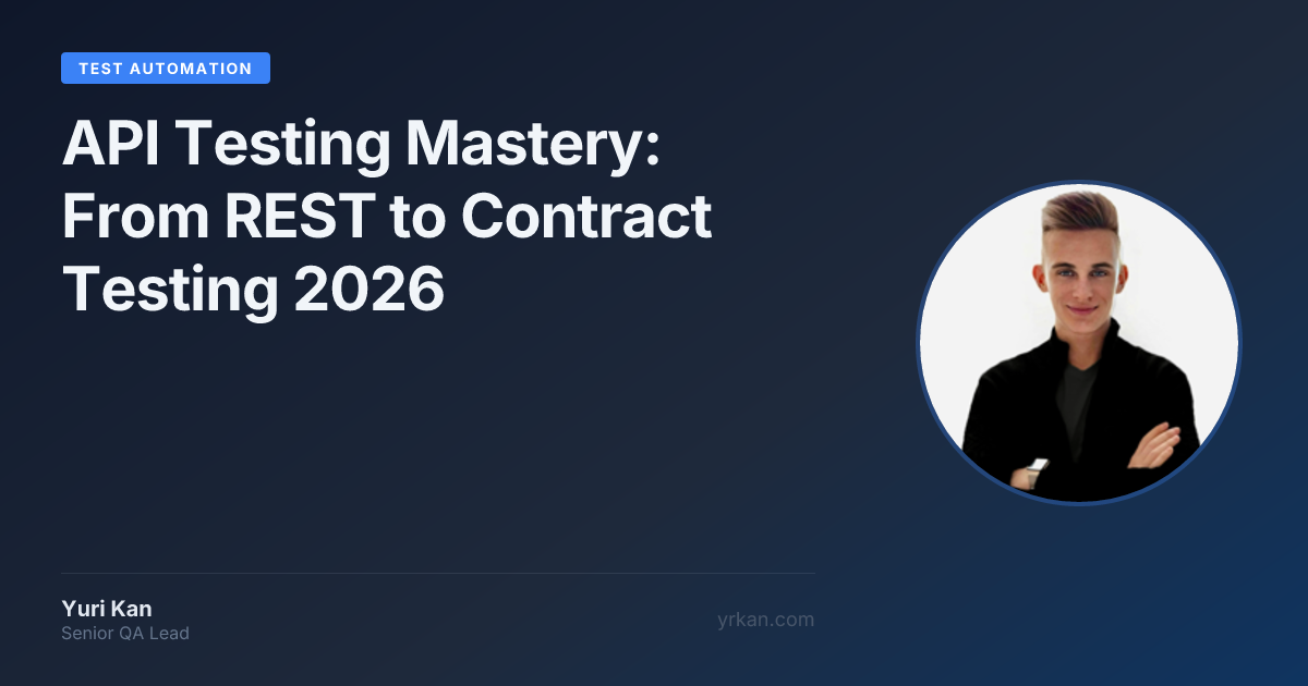 API Testing Mastery: From REST to Contract Testing 2026 · Yuri Kan ...