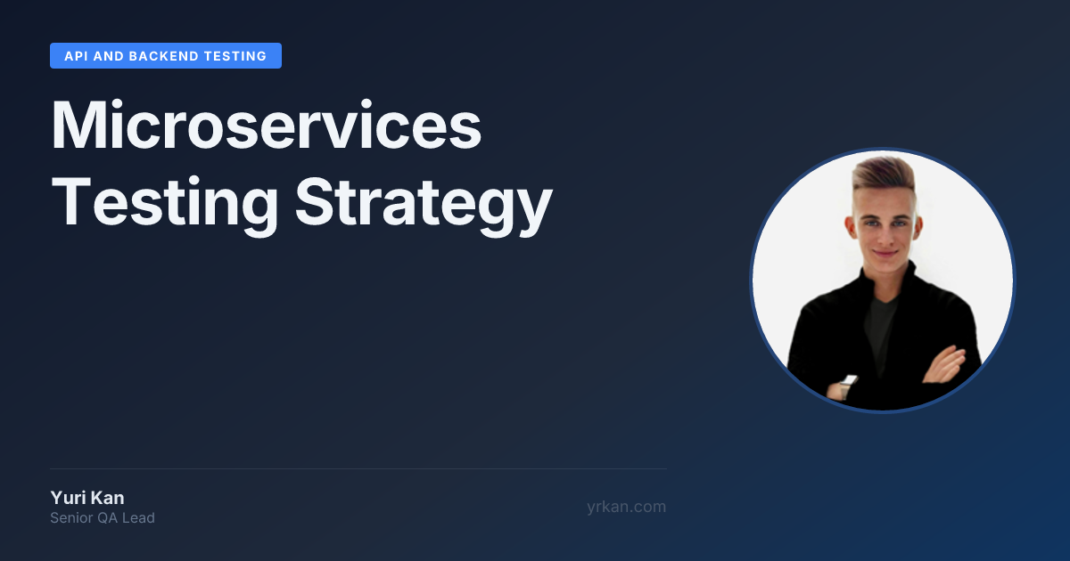 Microservices Testing Strategy | API and Backend Testing · Yuri Kan ...